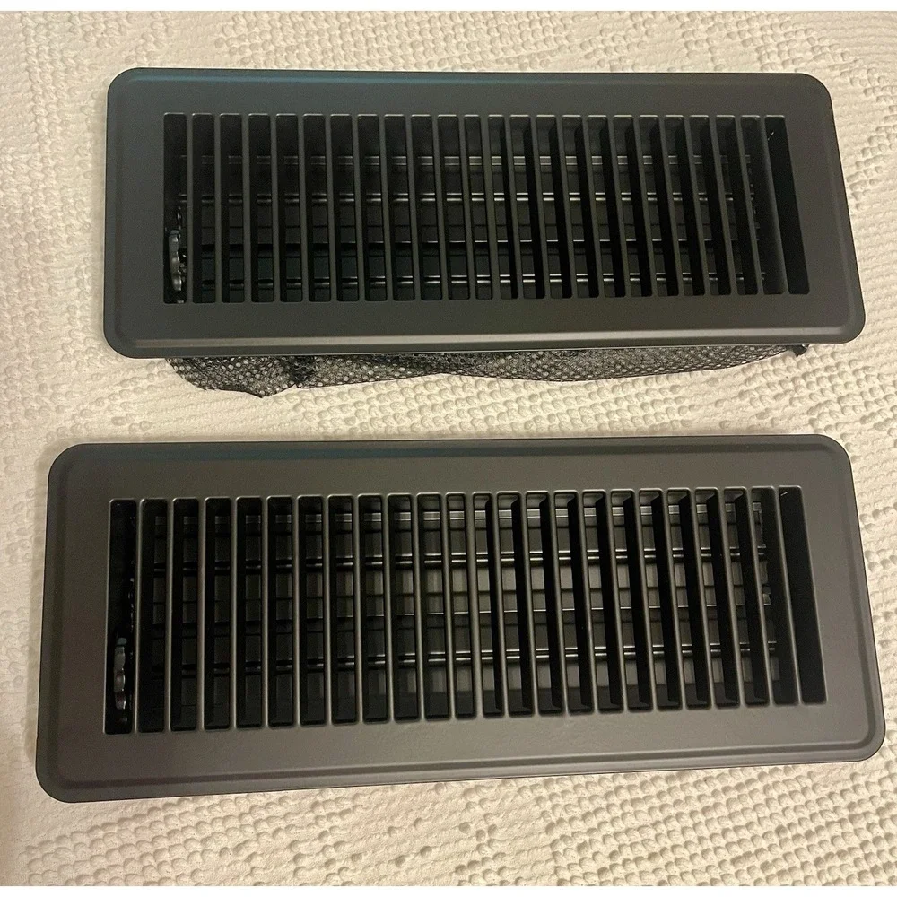 4 X 12 Inch Floor Register 2pcs Heavy Duty Air Vent Cover Adjustable Vents Black